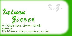 kalman zierer business card
